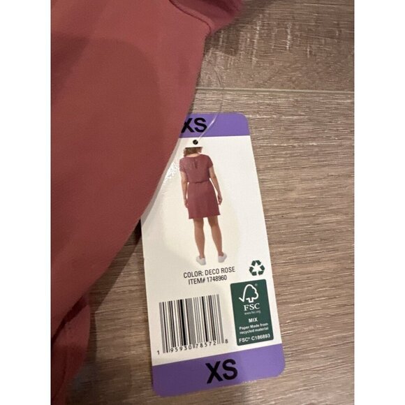 32° Cool XS Deco Rose Short Sleeve Dress With Elastic Waist & Pockets NEW - Picture 2 of 6